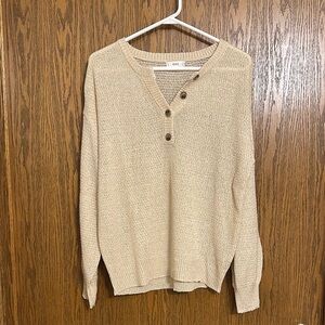 MINE Oversized Beige Lightweight Sweater